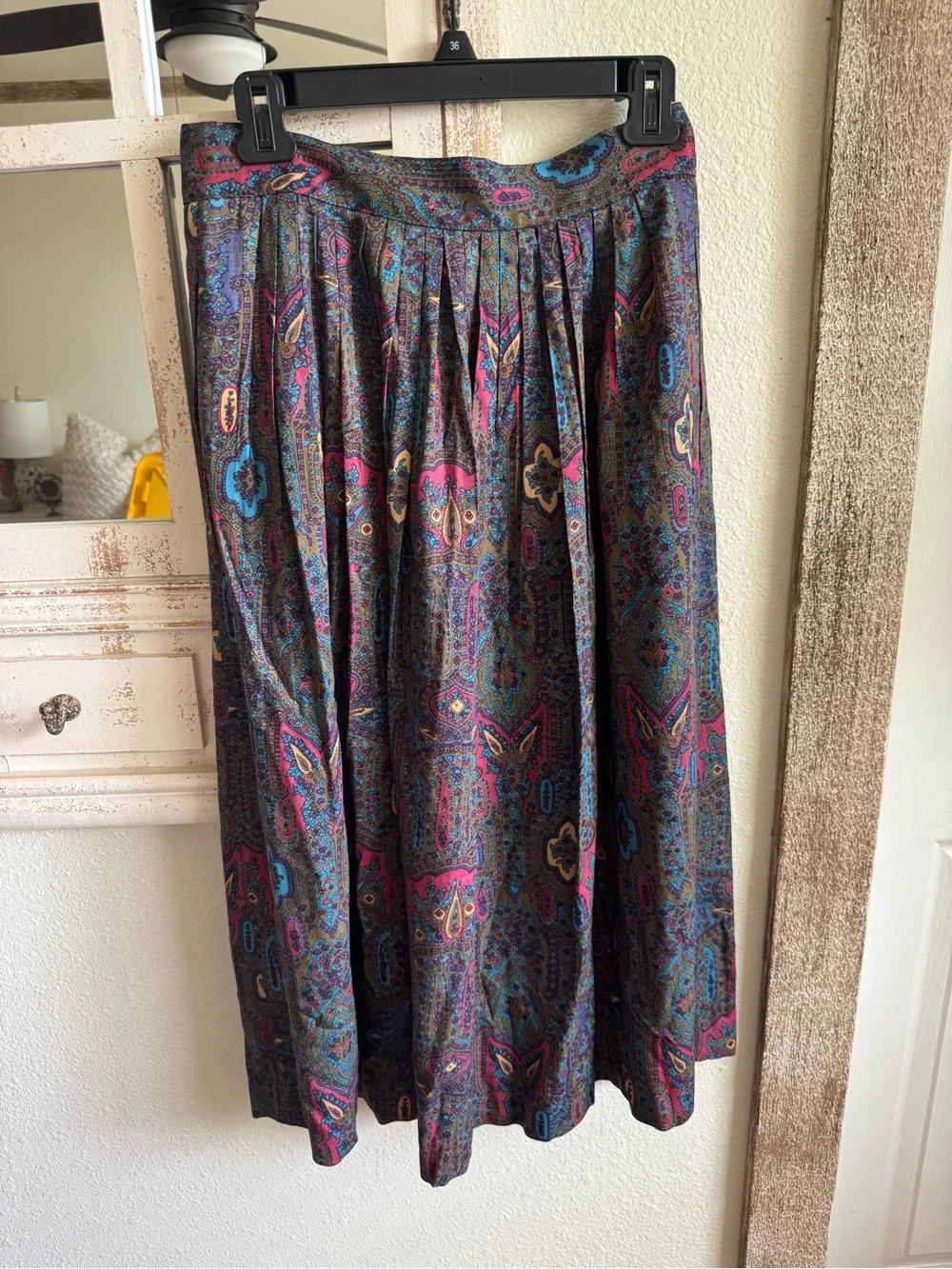 Vintage Giorgio Sant’Angelo Paisley Button Front Midi Skirt Size 10